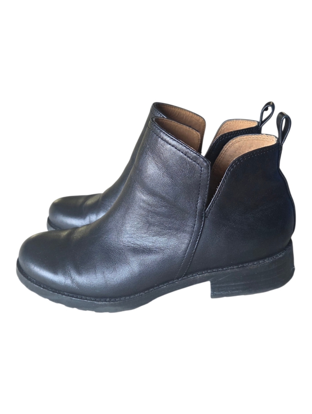 Sofft Beatrice Water Resistant Black Leather Booties Ankle Boots Zip Size 8.5
